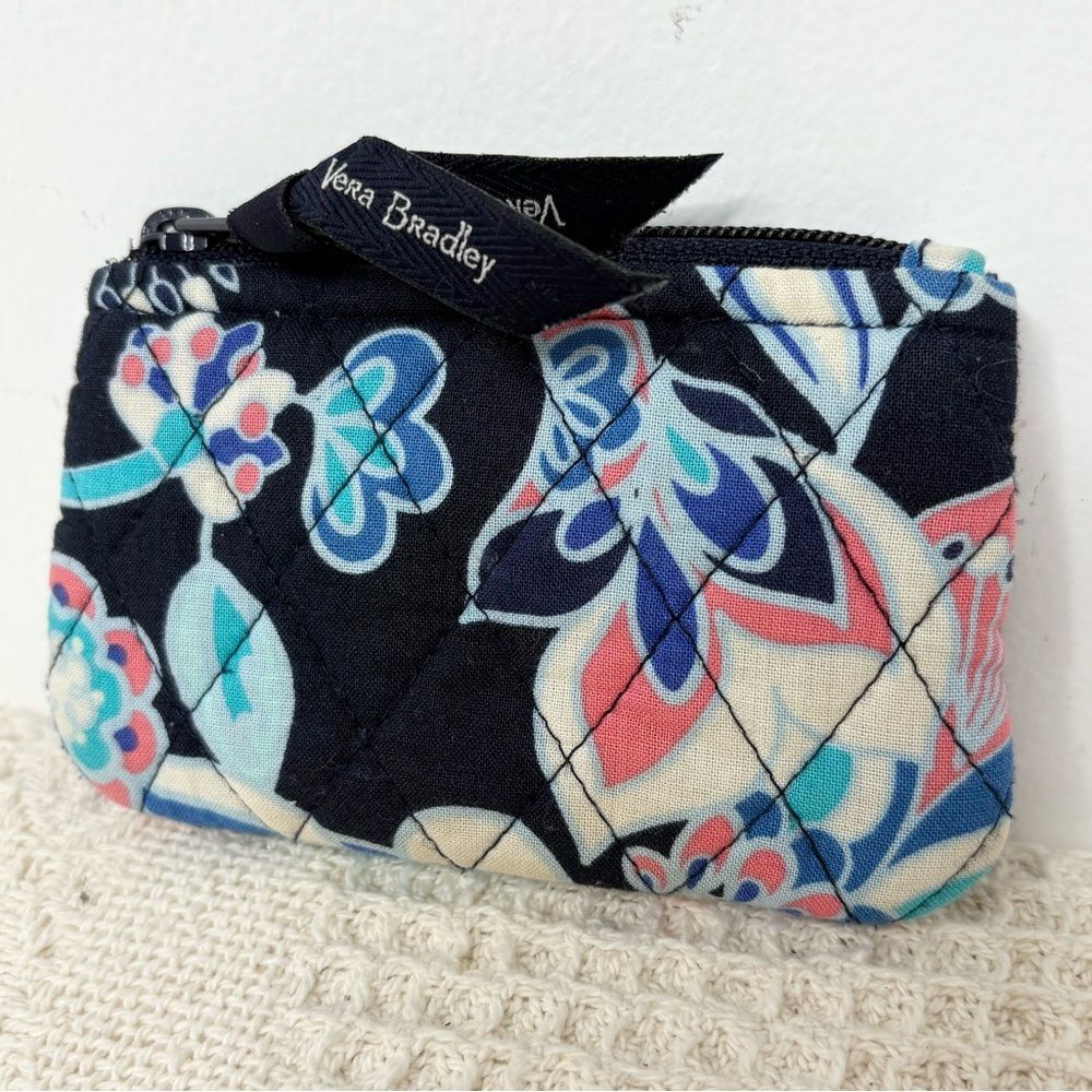 Vera Bradley Lotus Flower Swirl Coin Purse Card Case Wallet